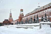 Red Square - Kremlin Wall and Towers in Snow