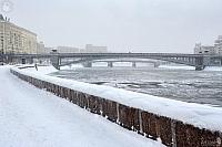 At Smolenskaya Embankment in Heavy Snowfall