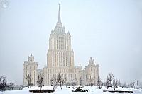 Stalin Skyscraper in Heavy Snowfall