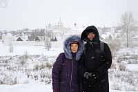 In Background of Intercession Convent in Suzdal in Snowfall