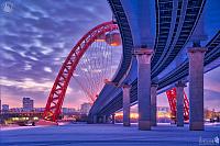 Zhivopisny Bridge at Winter Sunset – Super HDR Effect