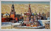 Painting “Red Square and St. Basil’s Cathedral” on Mother of Pearl