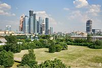 Panorama of New Financial District of Moscow City from Fili