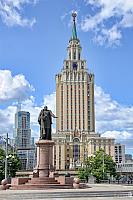 Monument to Pavel Melnikov and Hotel Leningradskaya