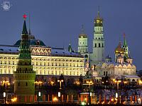 Moscow Kremlin at Twilight in Few Hours Before New Year