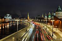 Kremlin Embankment at the Evening Rush Hours in Winter