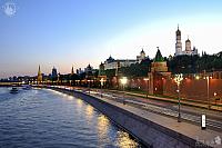 The Lights of Moscow Kremlin at Spring Twilight