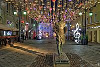 Prokofiev Monument at Kamergersky Lane at Spring Night