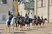 Cavalrymen of Honorary Escort with Raised Sabers