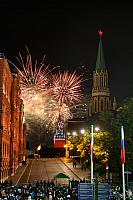 Fireworks Above the Savior Tower of Moscow Kremlin