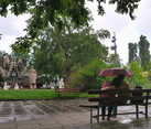 In the Park of Sculptures in the Rain