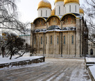 Assumption Cathedral of Moscow Kremlin in a cold winter day