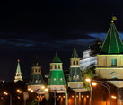 Moscow Kremlin Towers at Night