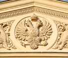Imperial Double-Headed Eagle with Griffons on Top of Bolshoi Theater