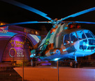Soviet Helicopter Mi-8T Under lights of Popular Festival