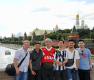 In Background of Moscow Kremlin