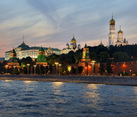 Pretty Twilight Sunset at Moscow Kremlin
