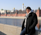 With Panorama of Moscow Kremlin