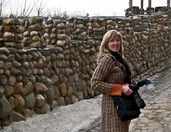 Walking at walls of Izmailovo Kremlin