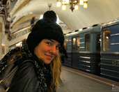 Waiting for the train on Kievskaya Metro Station
