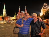 Hug on the Red Square at Night