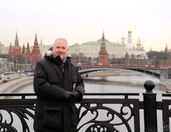 Portrait on Patriarchy Bridge with Panorama of Moscow Kremlin