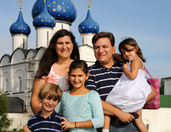 With Blue Onion Cupolas of Nativity Cathedral in Suzdal