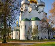 Autumn view on Magnificent Smolensky Cathedral from East