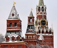 Kremlin Towers Covered Snow