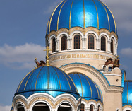 Striking Blue Domes of Holy Trinity Cathedral